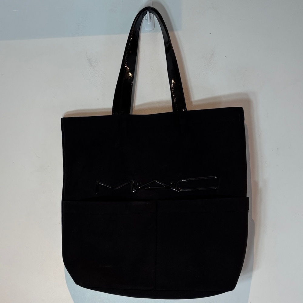 MAC cosmetics large black neoprene tote bag - Picture 2 of 10